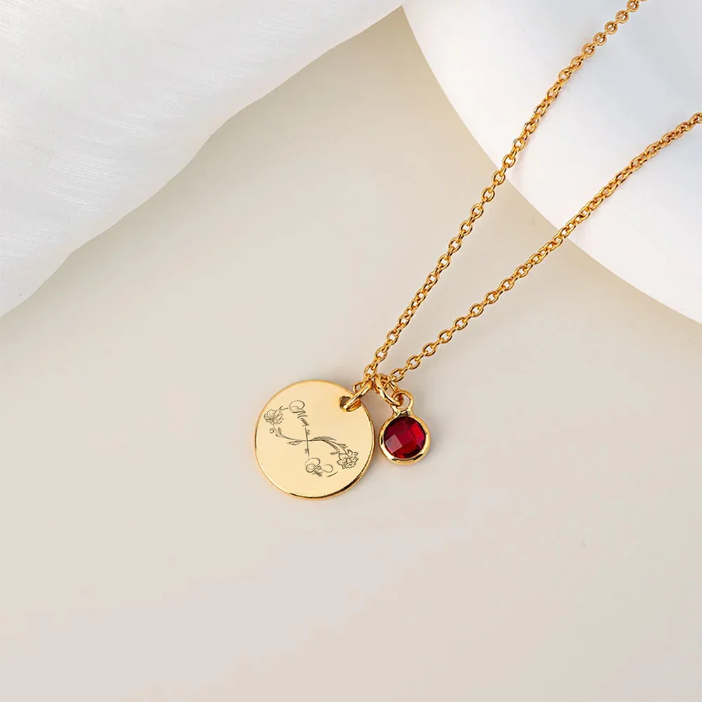 Forever Linked Together - Personalized Custom Birthstone Necklace With Message Card - Image 3