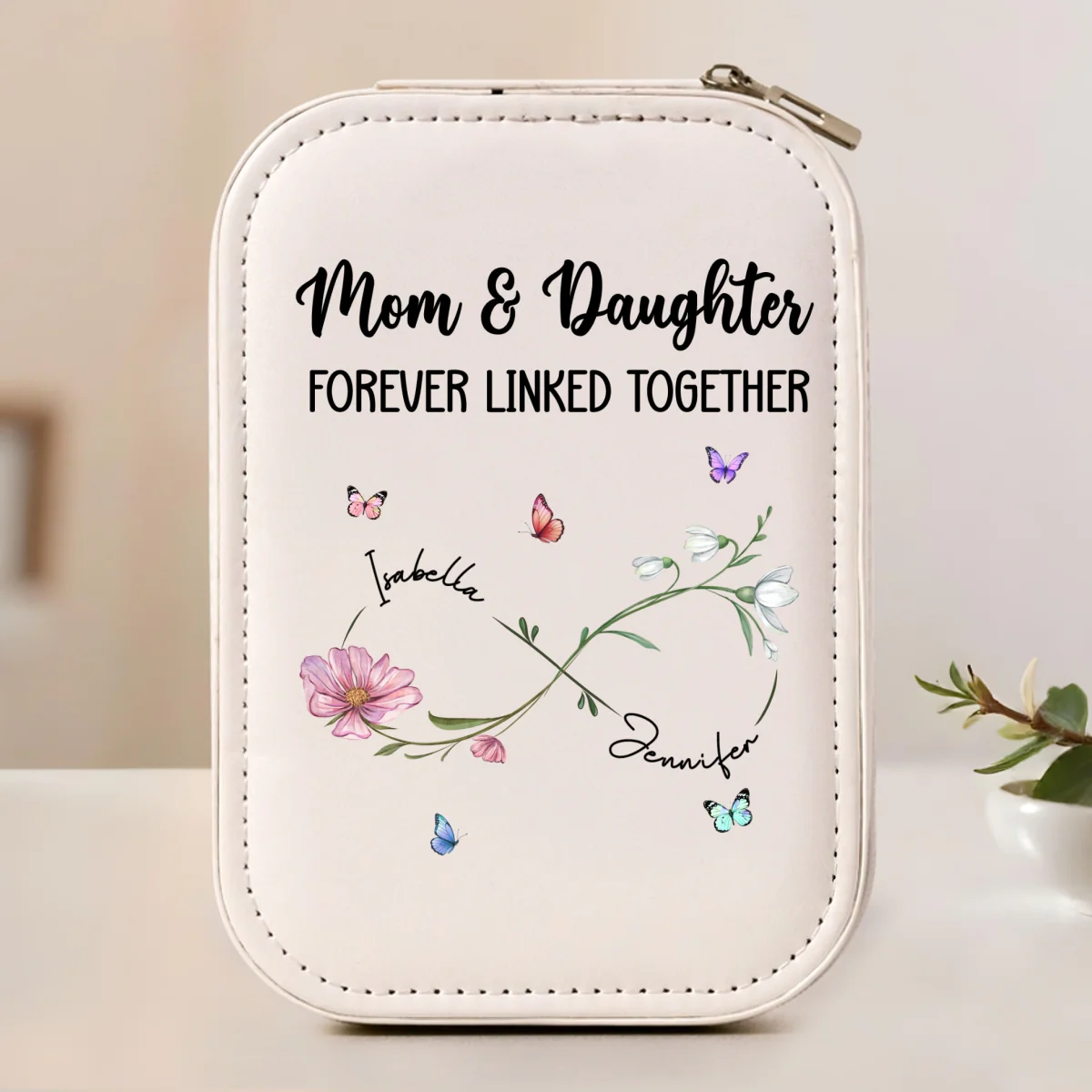 Forever Linked Together - Personalized Custom Jewelry Box With LED Mirror - Image 7