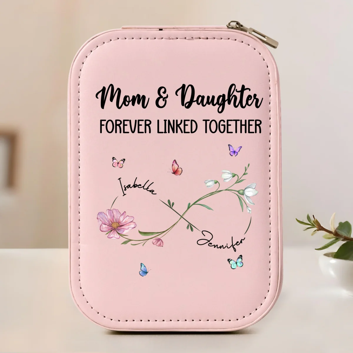Forever Linked Together - Personalized Custom Jewelry Box With LED Mirror - Image 8
