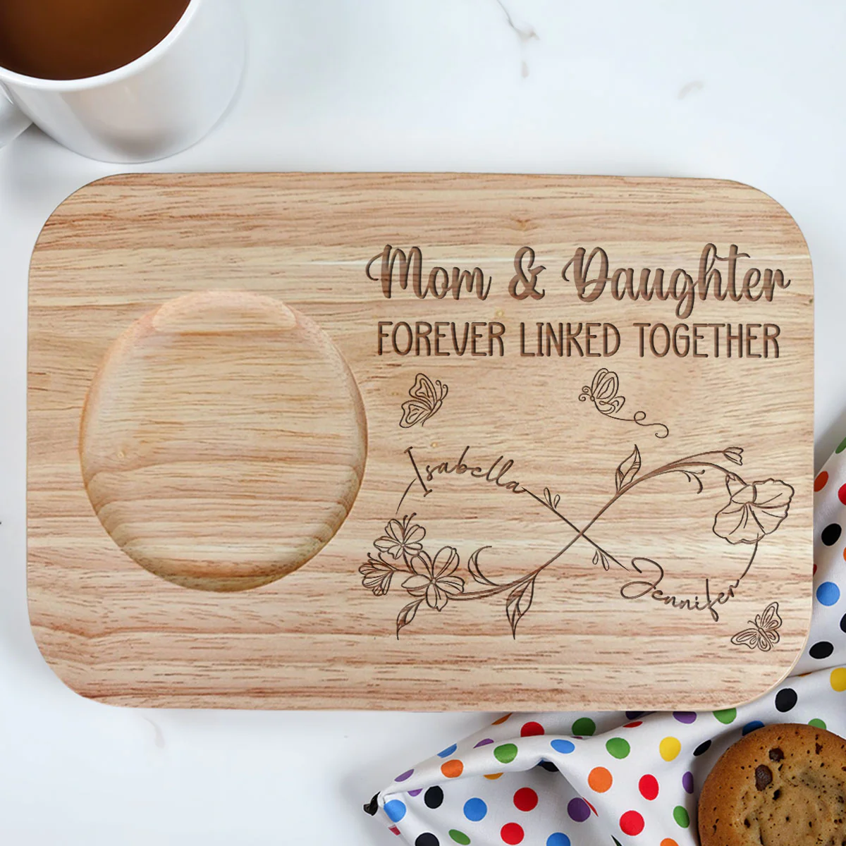 Forever Linked Together - Personalized Custom Wooden Treat Board