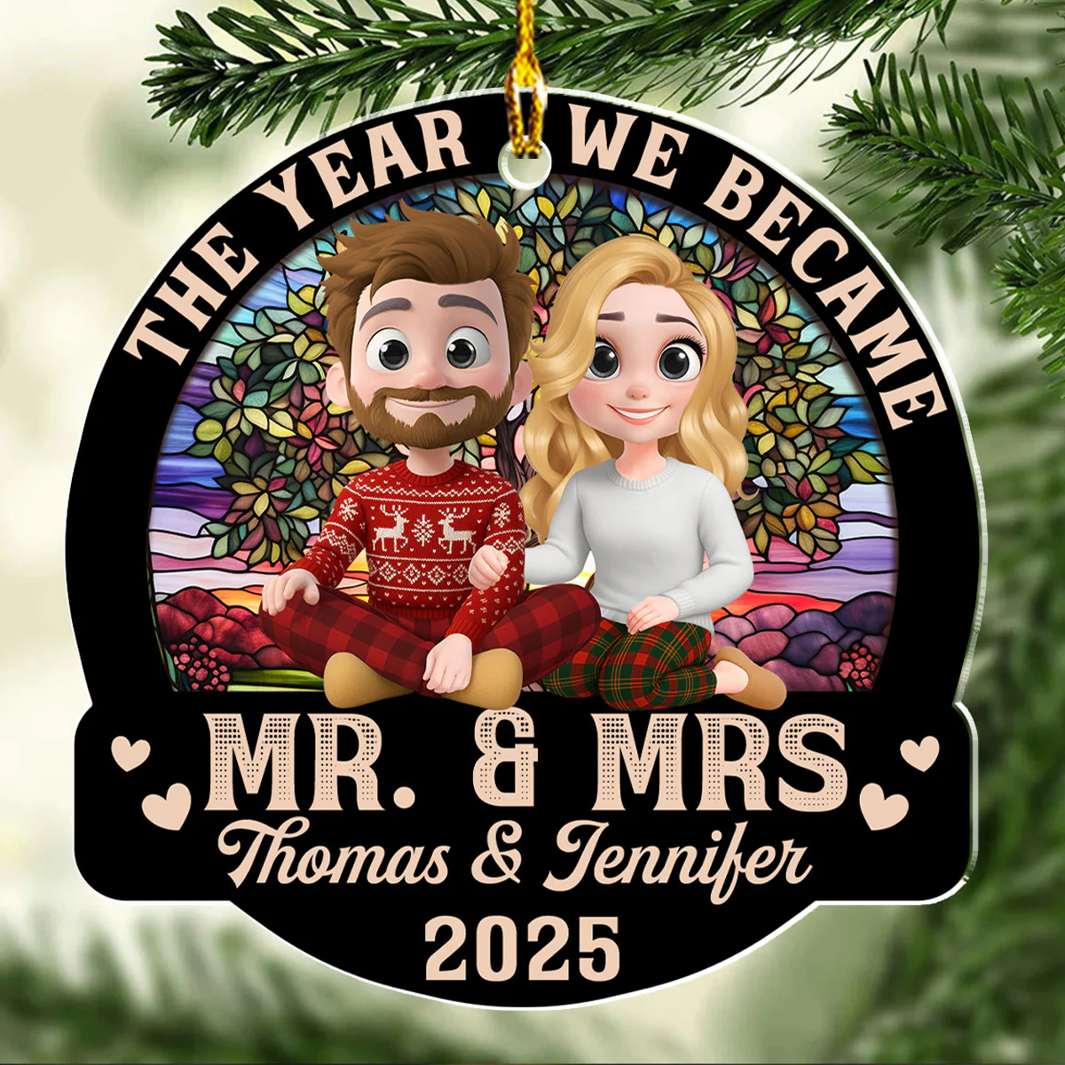 Forever Love Couple - Personalized Custom Acrylic Ornament