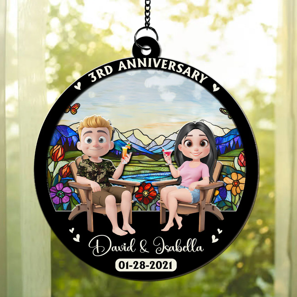 Love Last Forever - Personalized Custom Suncatcher - Image 3