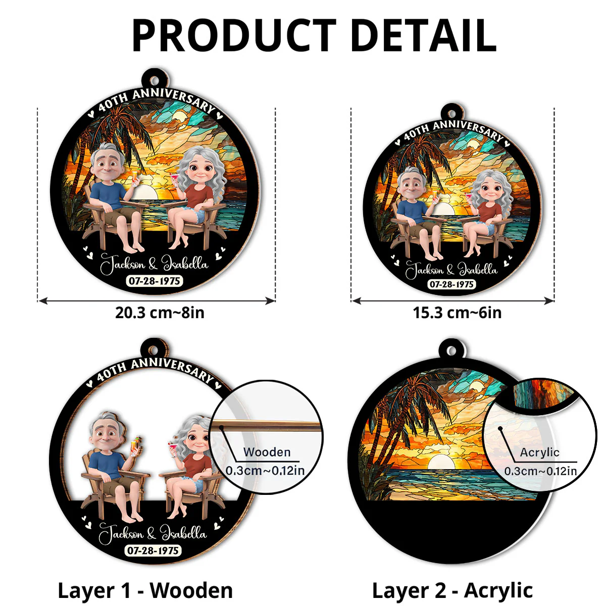 Love Last Forever - Personalized Custom Suncatcher - Image 5