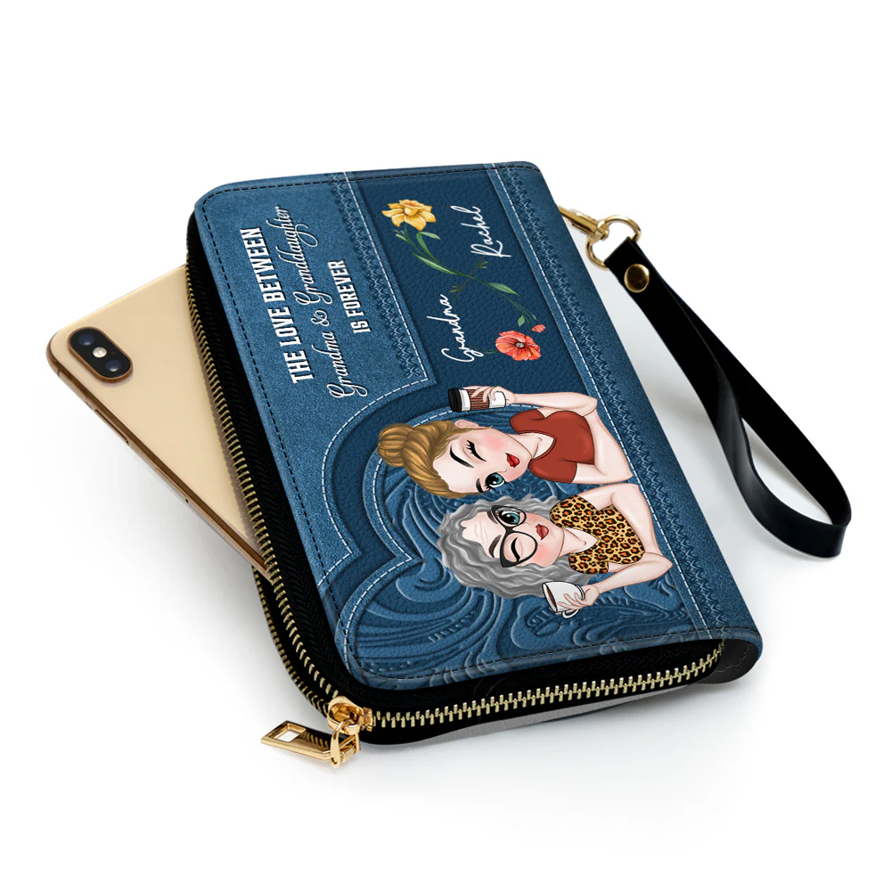 Forever Love You Grandma - Personalized Custom Leather Wallet - Image 4