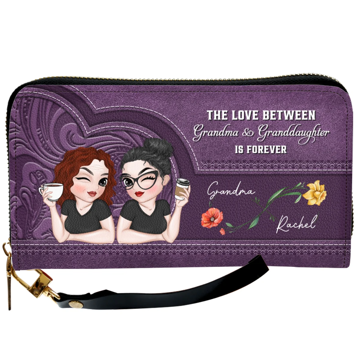 Forever Love You Grandma - Personalized Custom Leather Wallet - Image 9