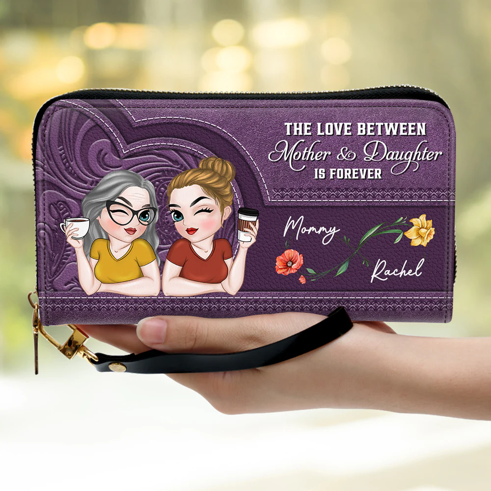 Forever Love You Mom - Personalized Custom Leather Wallet - Image 2