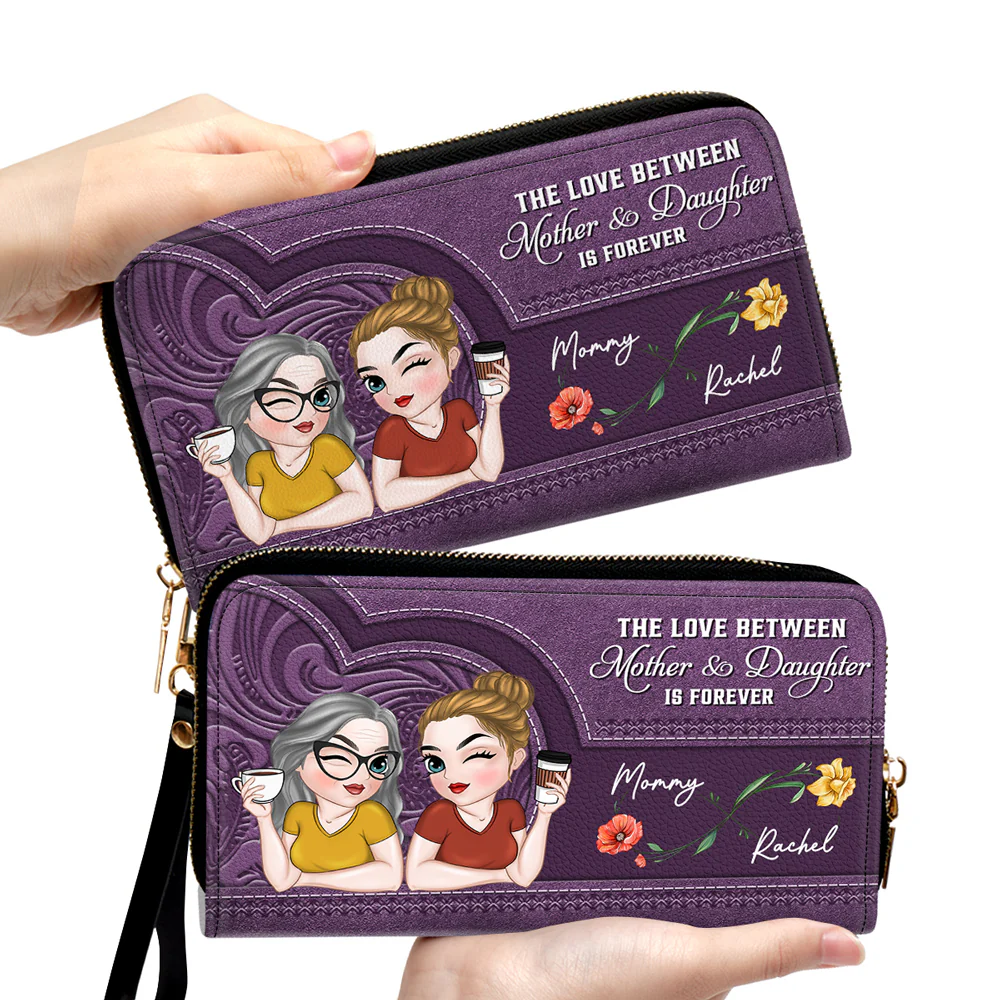 Forever Love You Mom - Personalized Custom Leather Wallet - Image 6