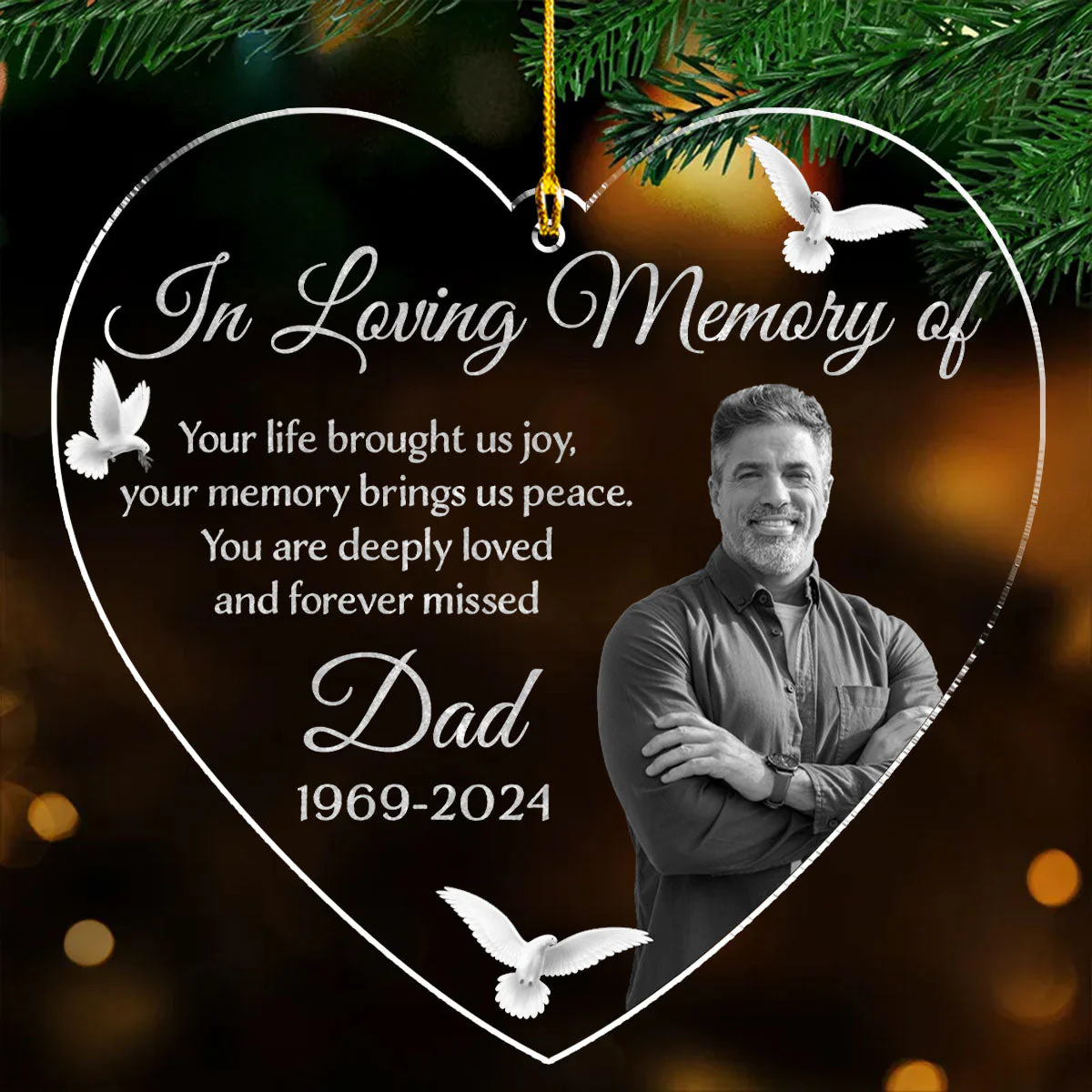 Forever Loved, Always Missed - Personalized Custom Acrylic Ornament - Image 2