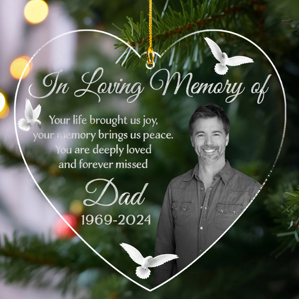 Forever Loved, Always Missed - Personalized Custom Acrylic Ornament - Image 3