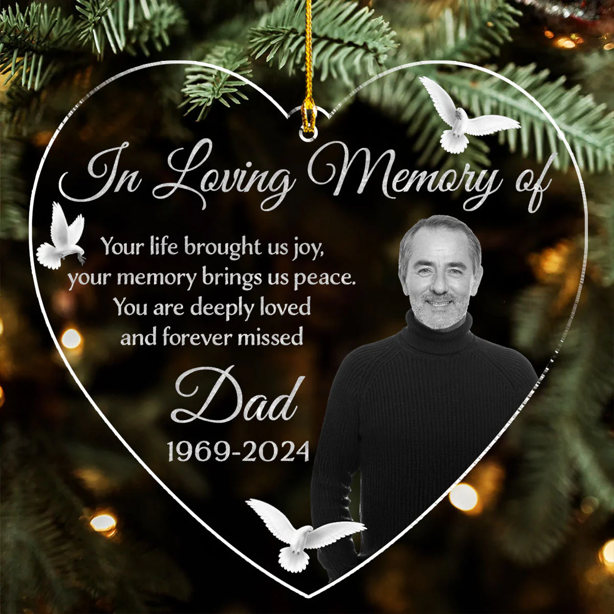 Forever Loved, Always Missed - Personalized Custom Acrylic Ornament - Image 4