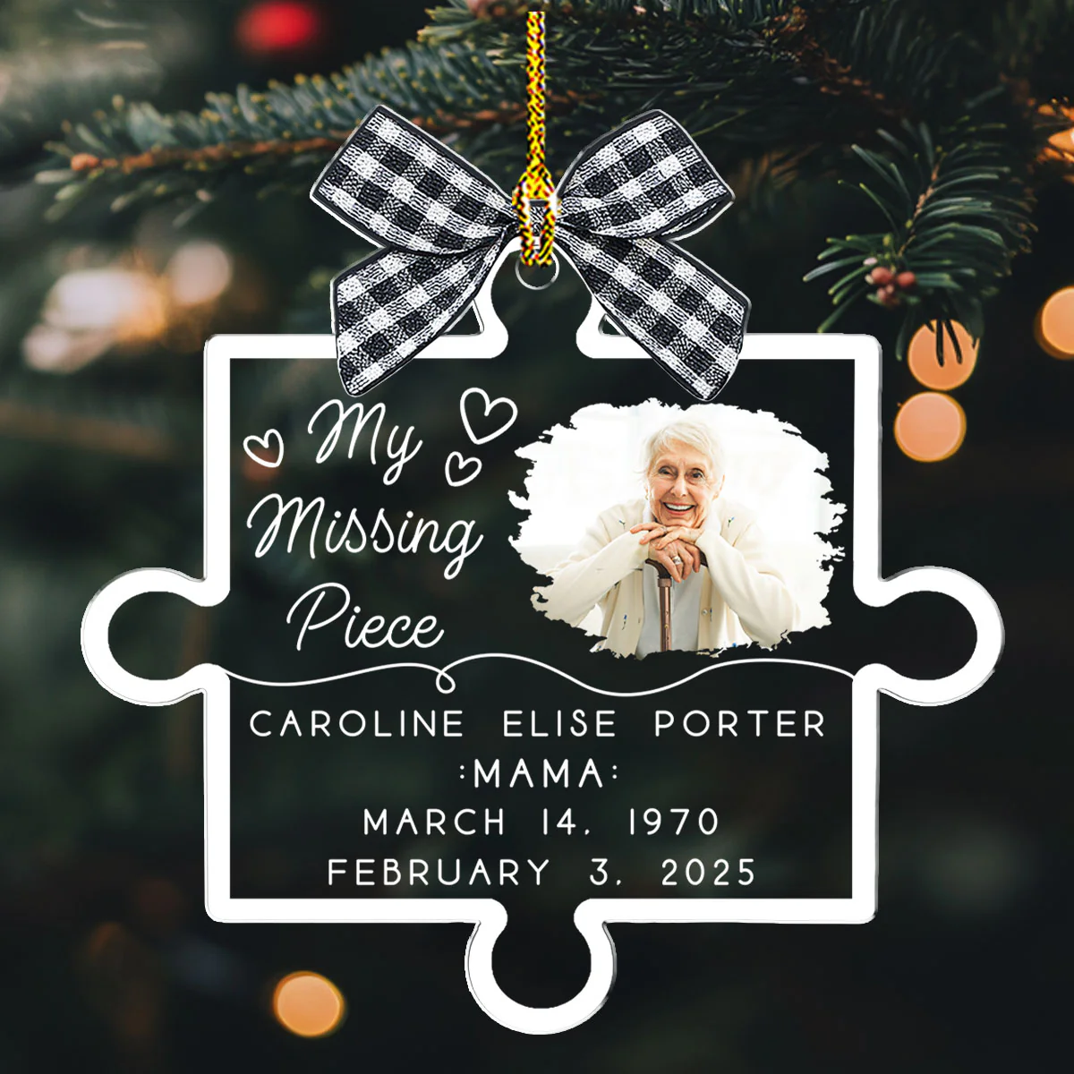 Forever Loved Never Forgotten Always - Personalized Custom Acrylic Ornament - Image 3