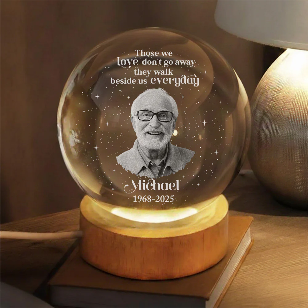 Forever Loved - Personalized Custom Crystal Globe Lamp - Image 3
