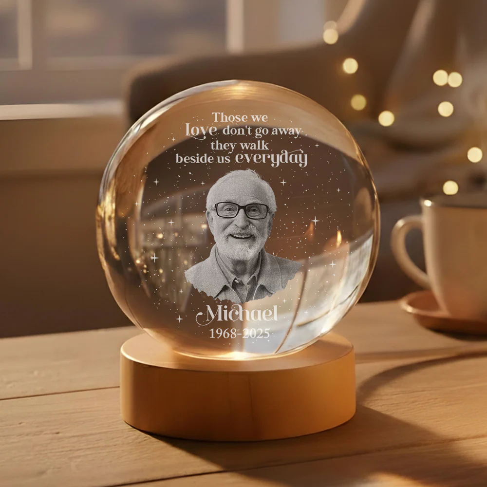 Forever Loved - Personalized Custom Crystal Globe Lamp - Image 6