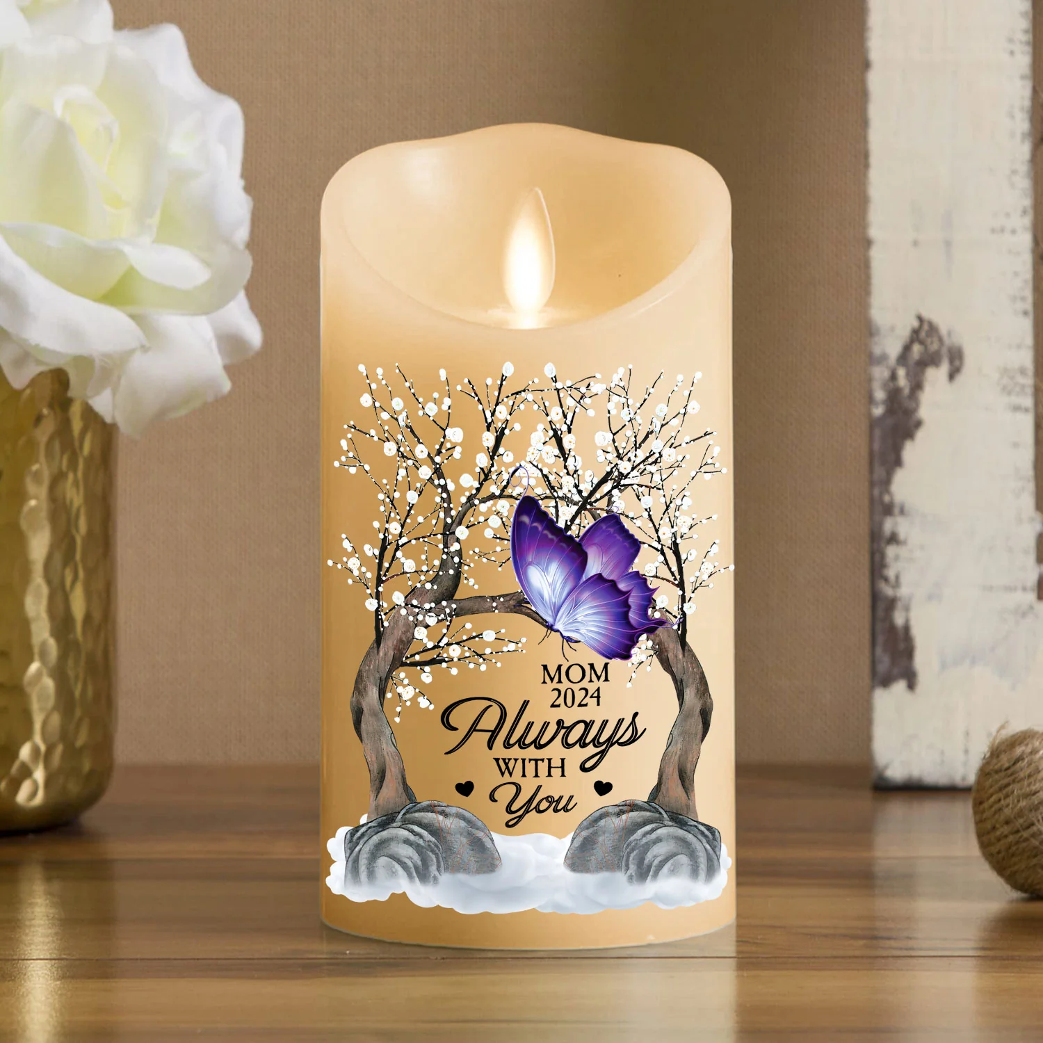 Forever Loved - Personalized Custom LED Candle - Image 4