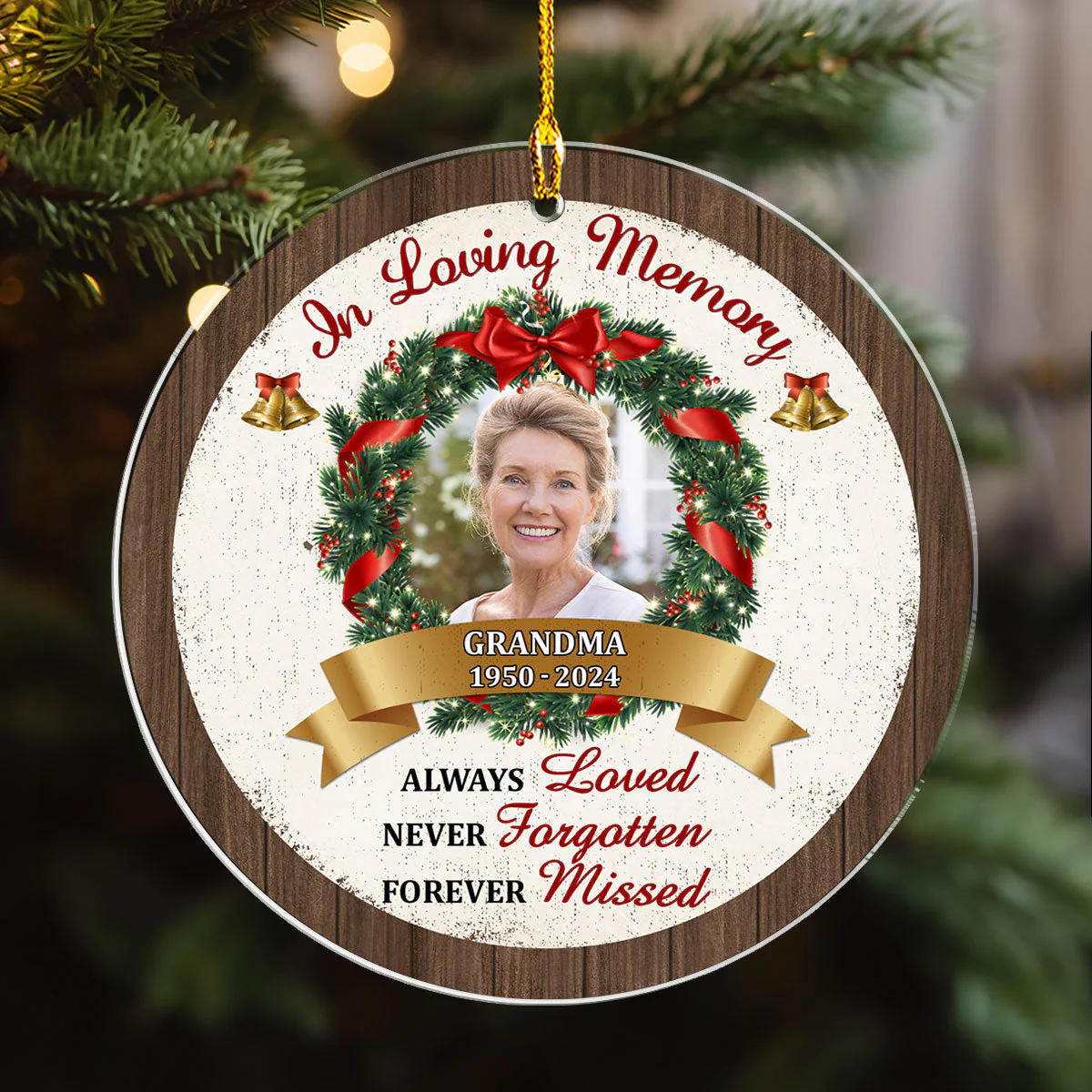 Forever Missed - Personalized Custom Acrylic Ornament - Image 2