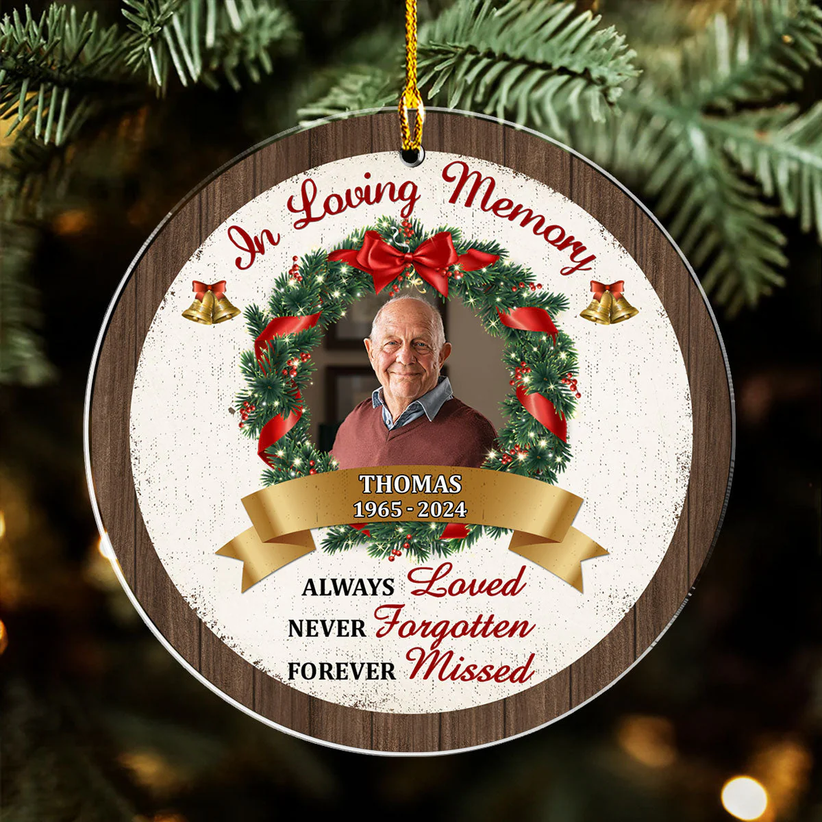 Forever Missed - Personalized Custom Acrylic Ornament - Image 4