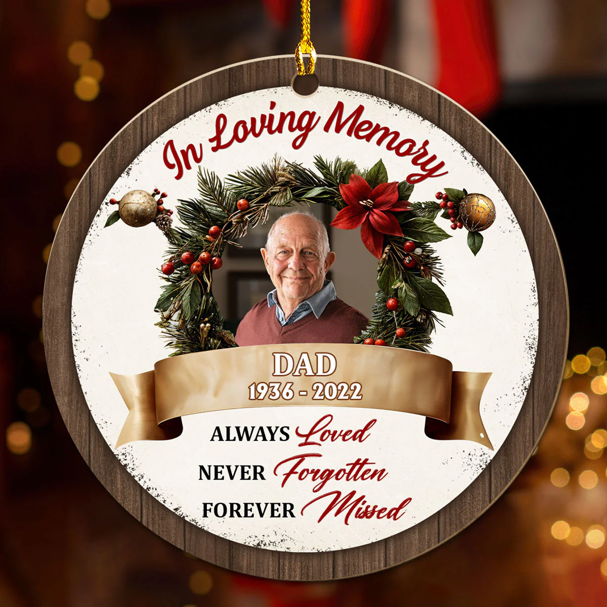 Forever Missed - Personalized Custom Wood Ornament - Image 3