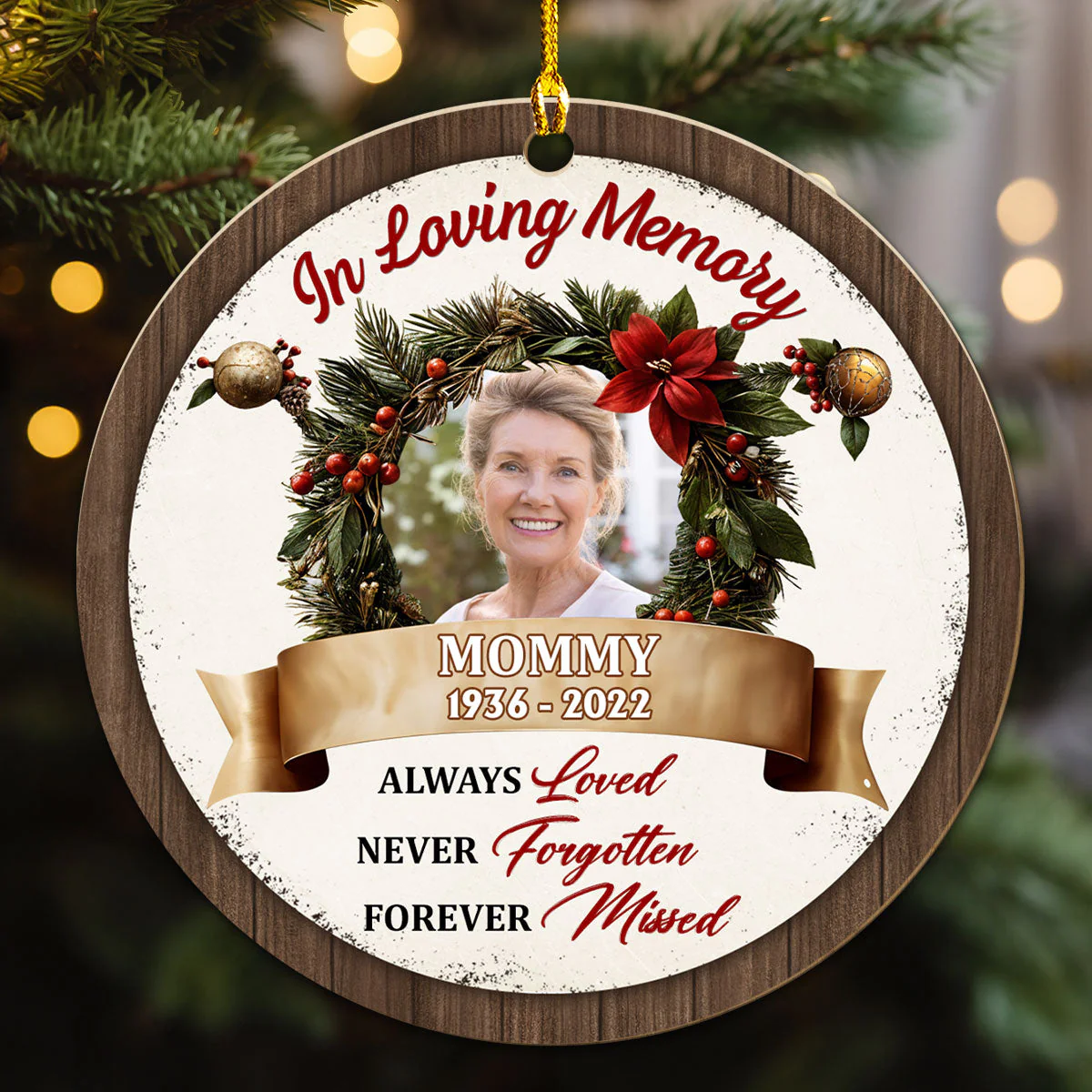 Forever Missed - Personalized Custom Wood Ornament - Image 4