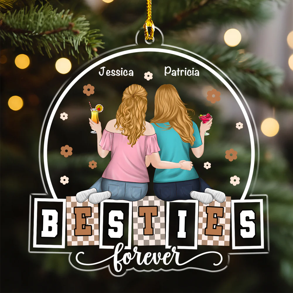 Forever My Bestie Sister - Personalized Custom Acrylic Ornament - Image 2