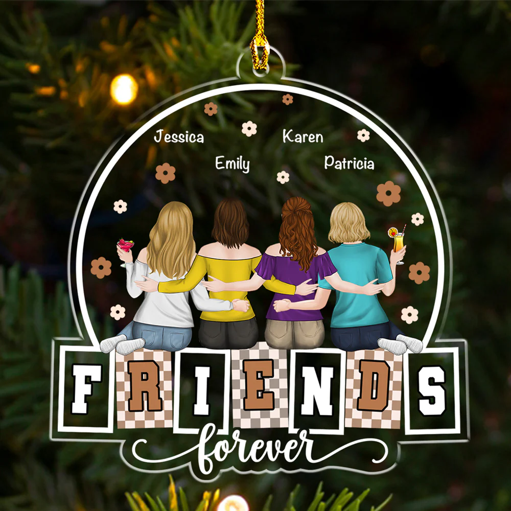 Forever My Bestie Sister - Personalized Custom Acrylic Ornament - Image 3