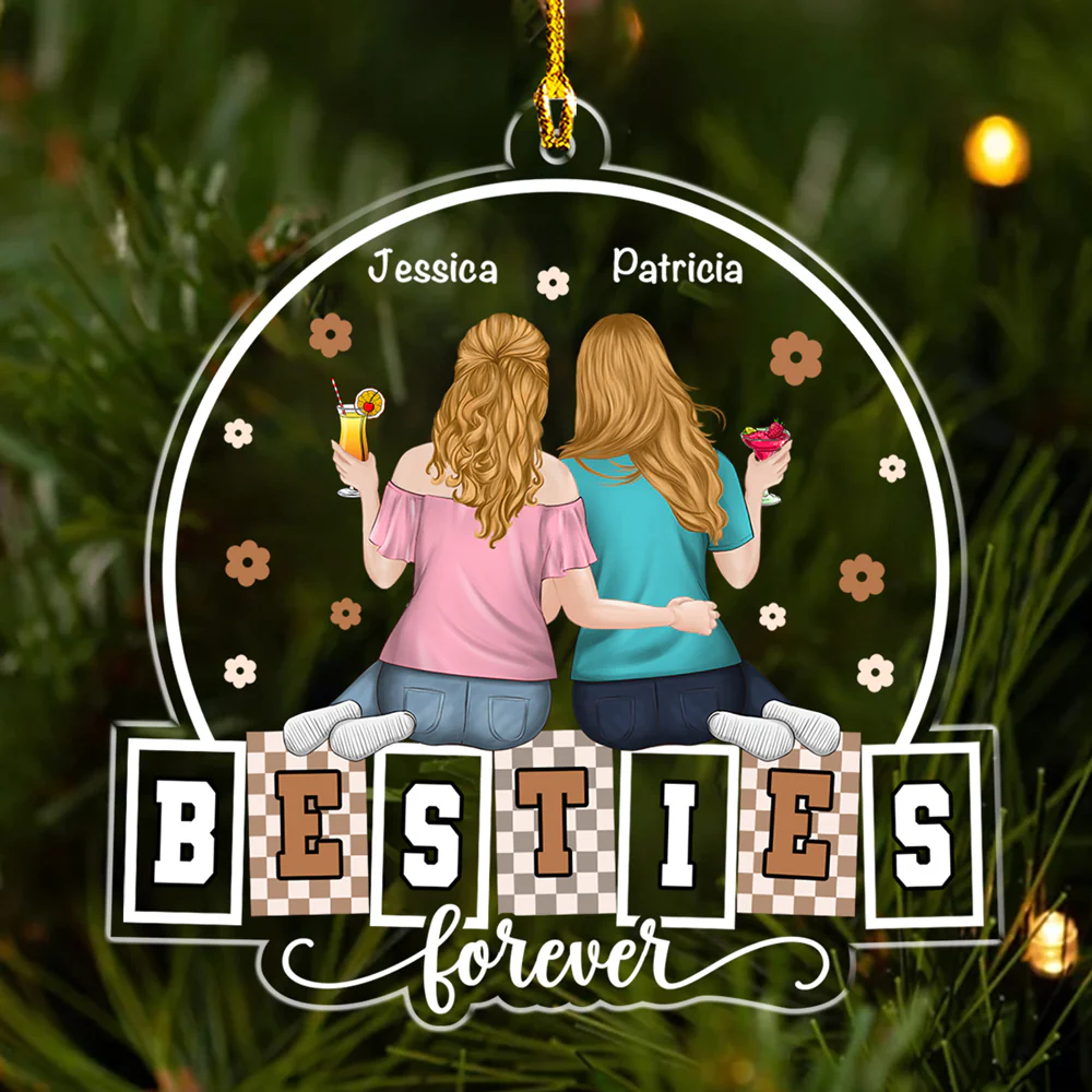 Forever My Bestie Sister - Personalized Custom Acrylic Ornament - Image 5