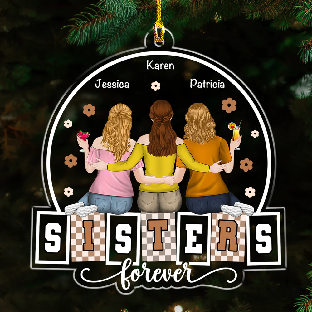 Forever My Bestie Sister - Personalized Custom Acrylic Ornament - Image 6