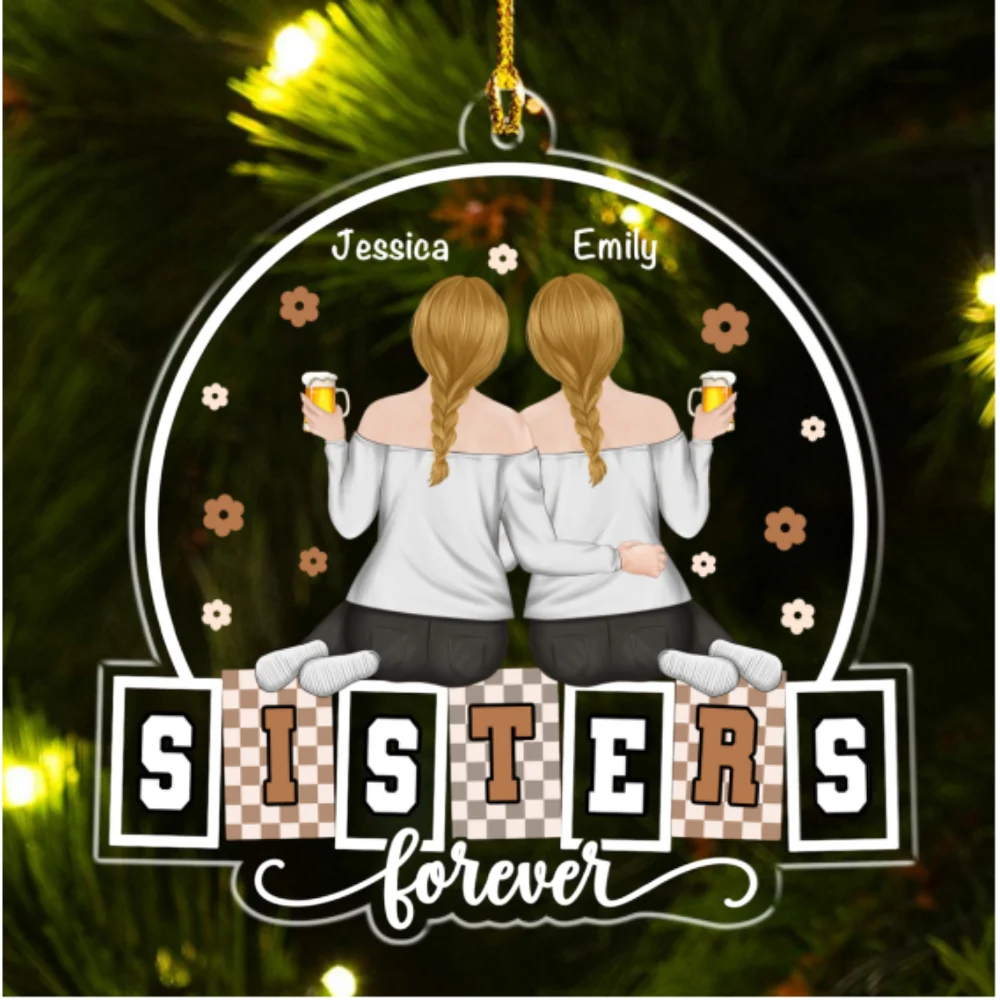 Forever My Bestie Sister - Personalized Custom Acrylic Ornament - Image 7