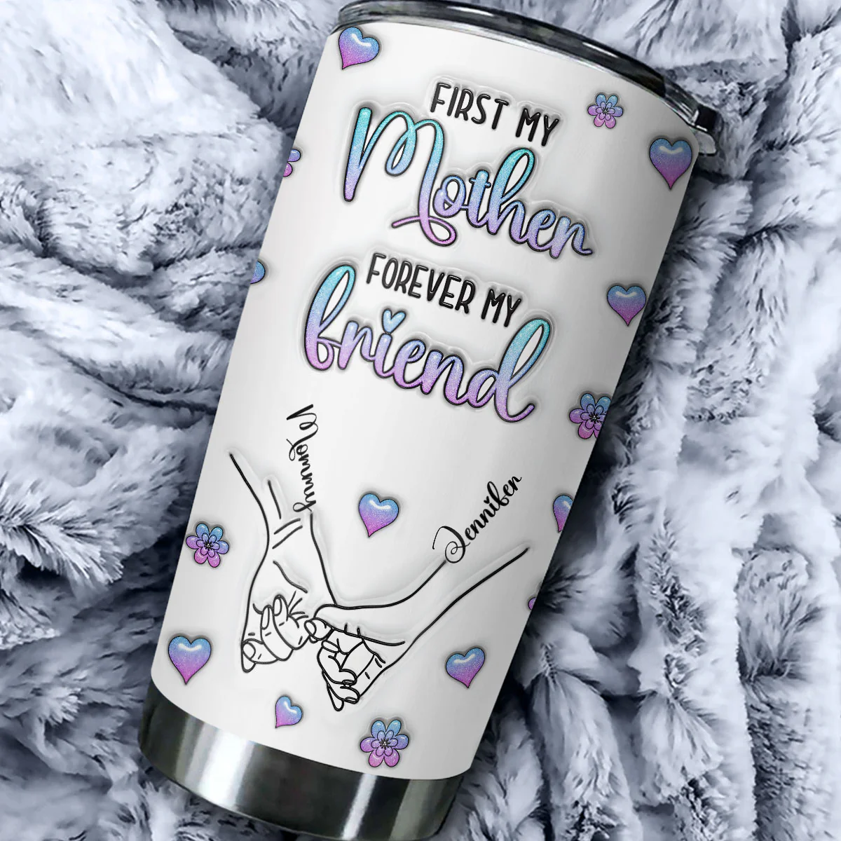 Forever My Friend - Personalized Custom 3D Inflated Effect Tumbler - Image 2