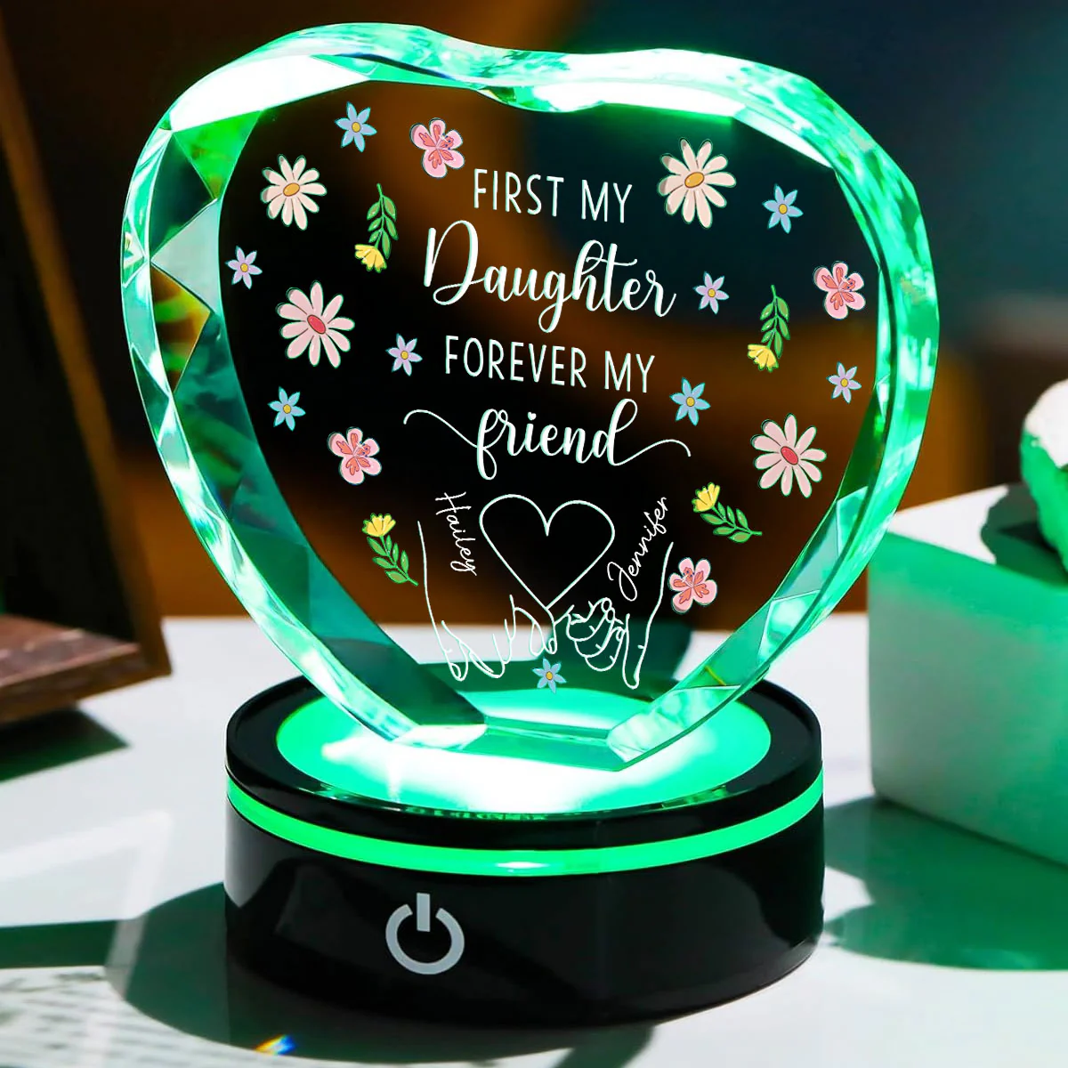 Forever My Friend - Personalized Custom Crystal Led Light - Image 3
