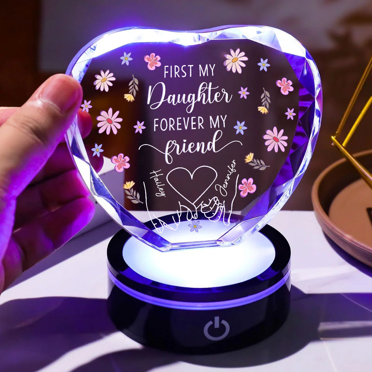 Forever My Friend - Personalized Custom Crystal Led Light - Image 4