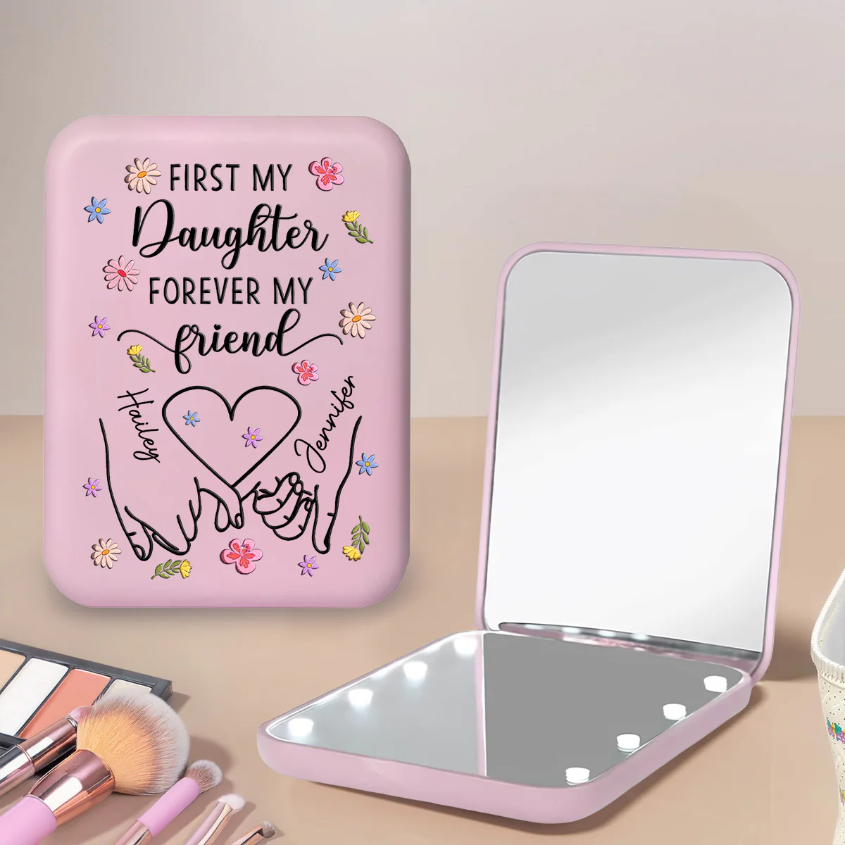 Forever My Friend - Personalized Custom LED Pocket Mirror - Image 3