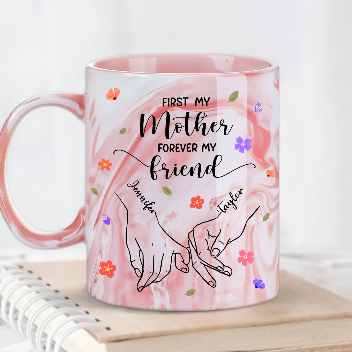 Forever My Friend - Personalized Custom Pink Marble Mug - Image 2