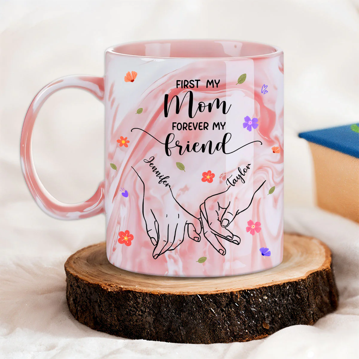 Forever My Friend - Personalized Custom Pink Marble Mug - Image 5