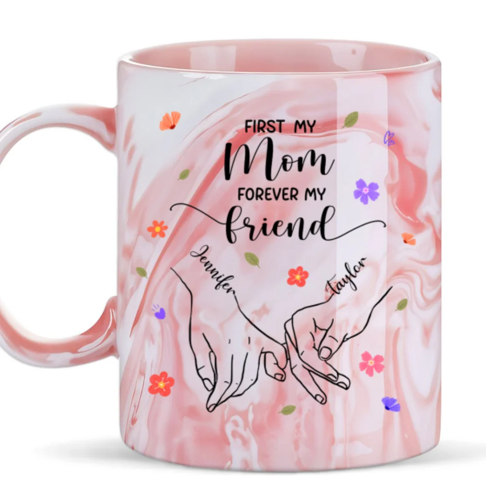 Forever My Friend - Personalized Custom Pink Marble Mug - Image 6