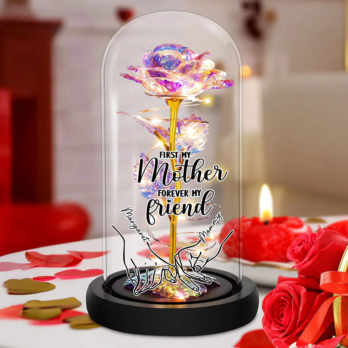 Forever My Friend - Personalized Custom Sparkly Rose - Image 2