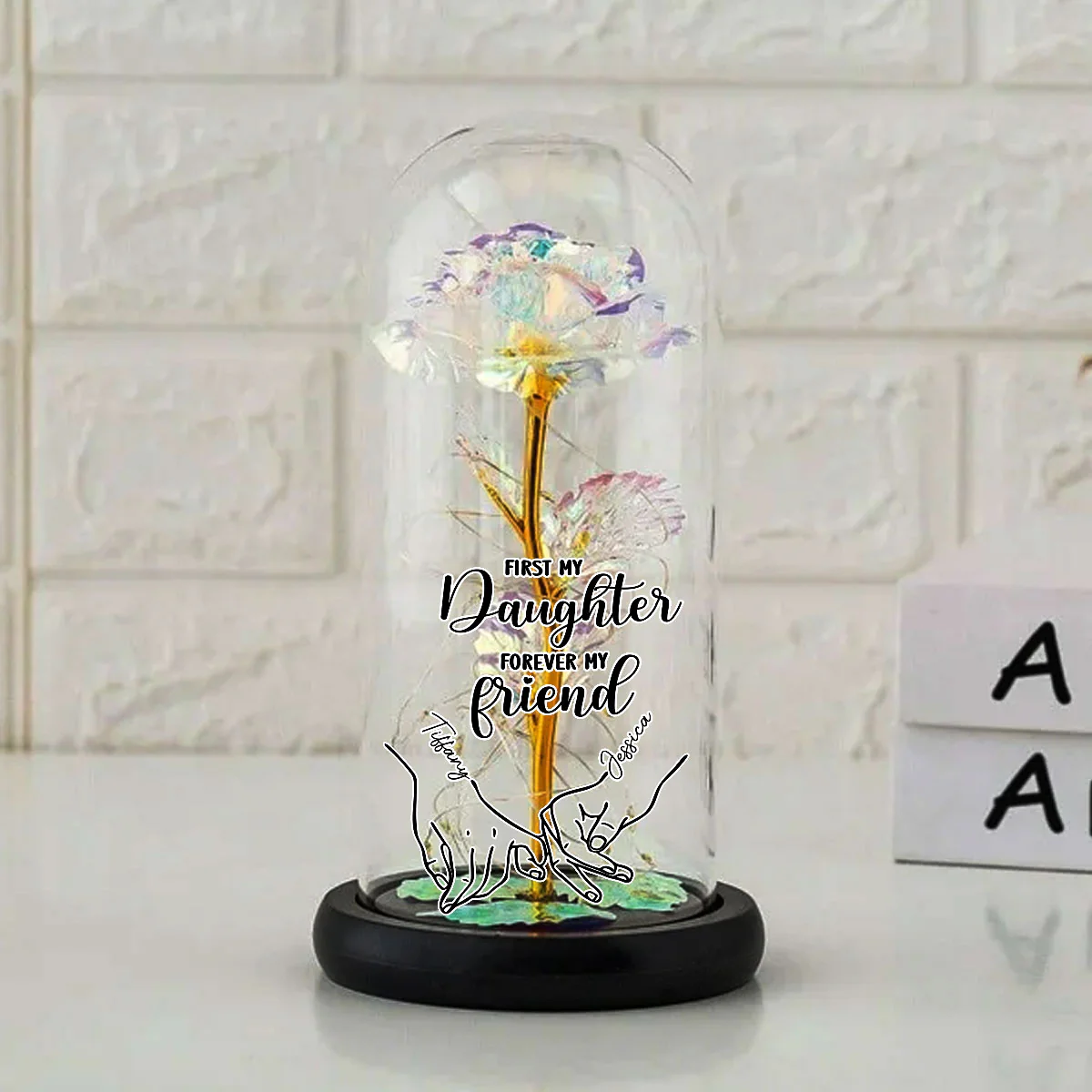 Forever My Friend - Personalized Custom Sparkly Rose - Image 4