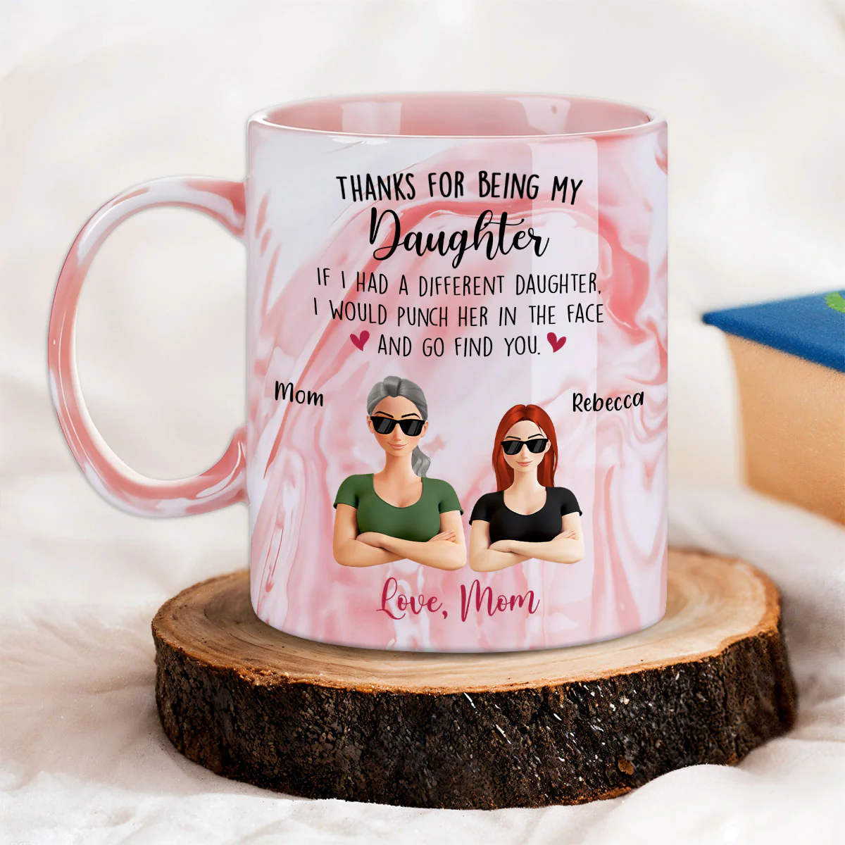 Forever My Little Sunshine - Personalized Custom Pink Marble Mug - Image 5