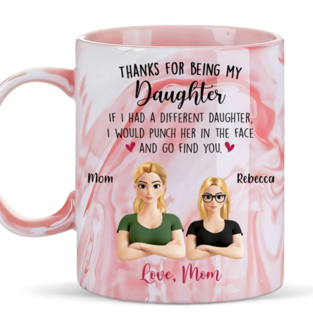 Forever My Little Sunshine - Personalized Custom Pink Marble Mug - Image 6