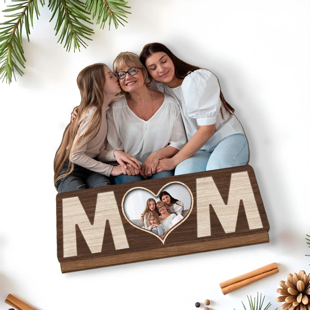 Forever My Mom - Personalized Custom 2-Layer Wood Plaque With Flat Base - Image 2