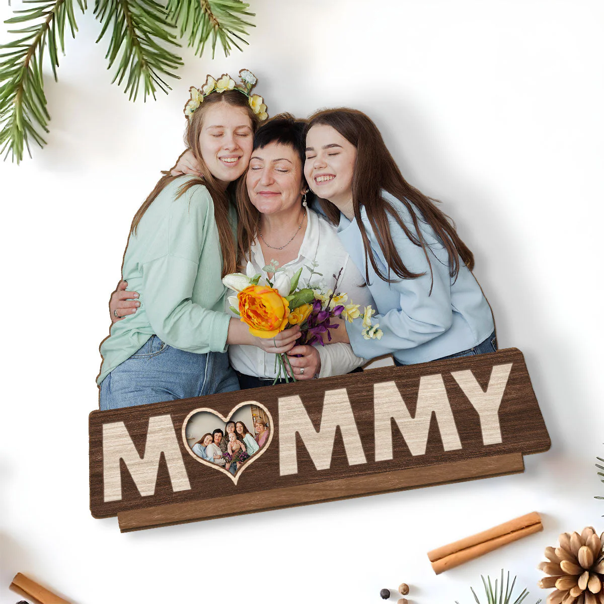 Forever My Mom - Personalized Custom 2-Layer Wood Plaque With Flat Base - Image 4