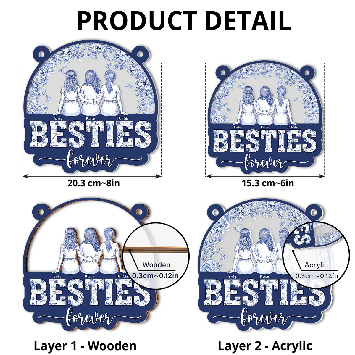Forever Soul Bestie - Personalized Custom Suncatcher - Image 4