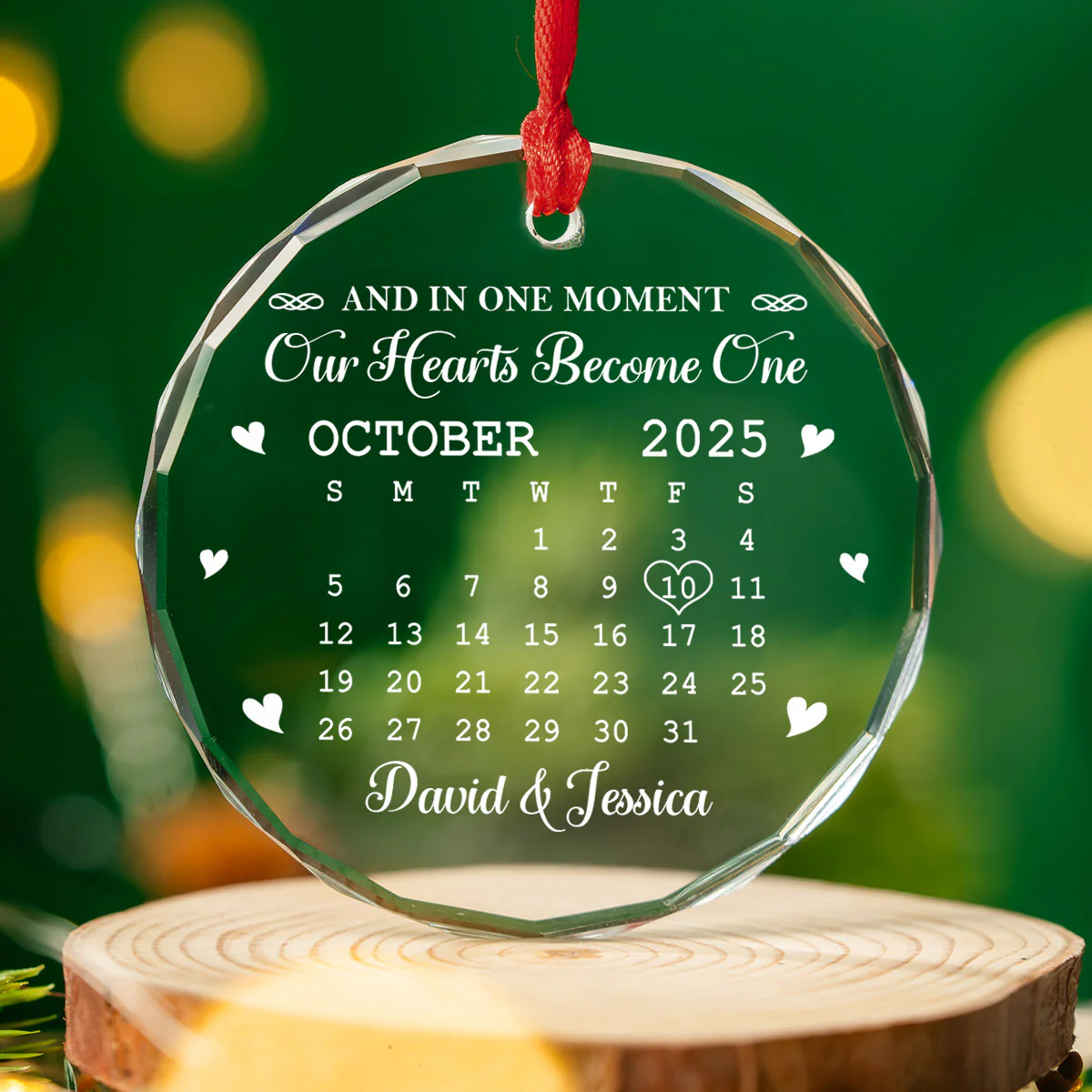 Forever Starts With This Moment - Personalized Custom Glass Ornament - Image 2