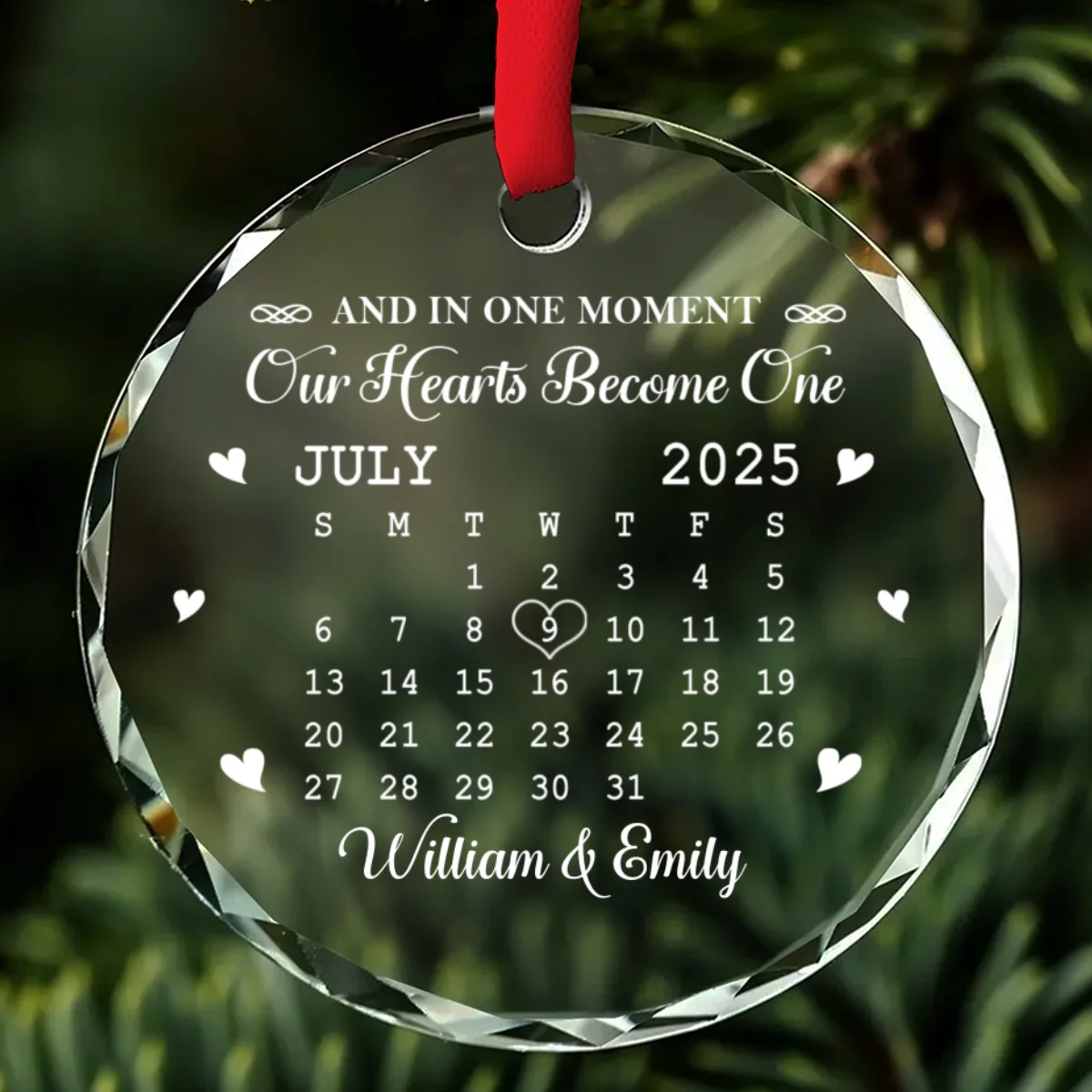 Forever Starts With This Moment - Personalized Custom Glass Ornament - Image 6