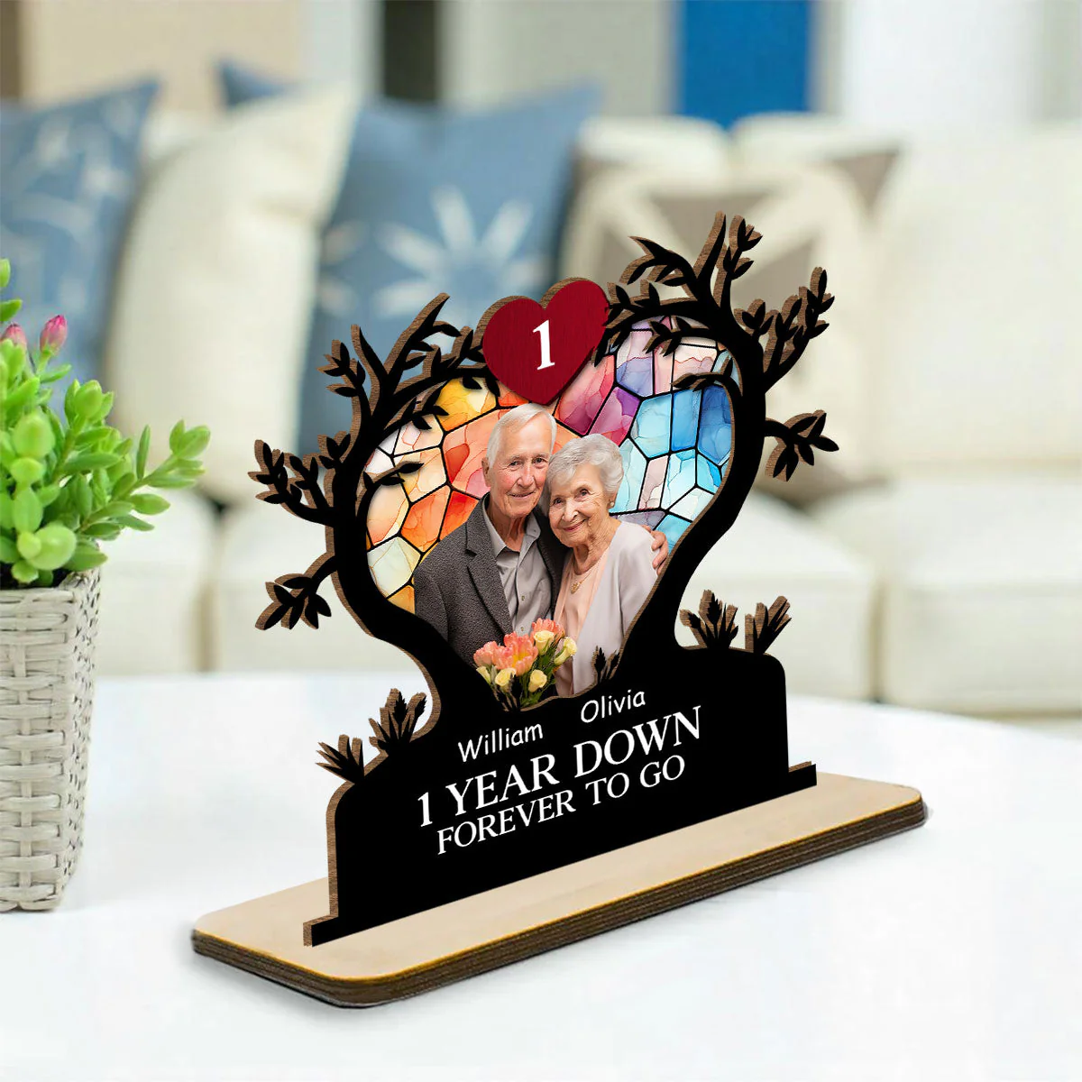 Forever To Go - Personalized Custom 2-Layer Wood Plaque With Flat Base - Image 3