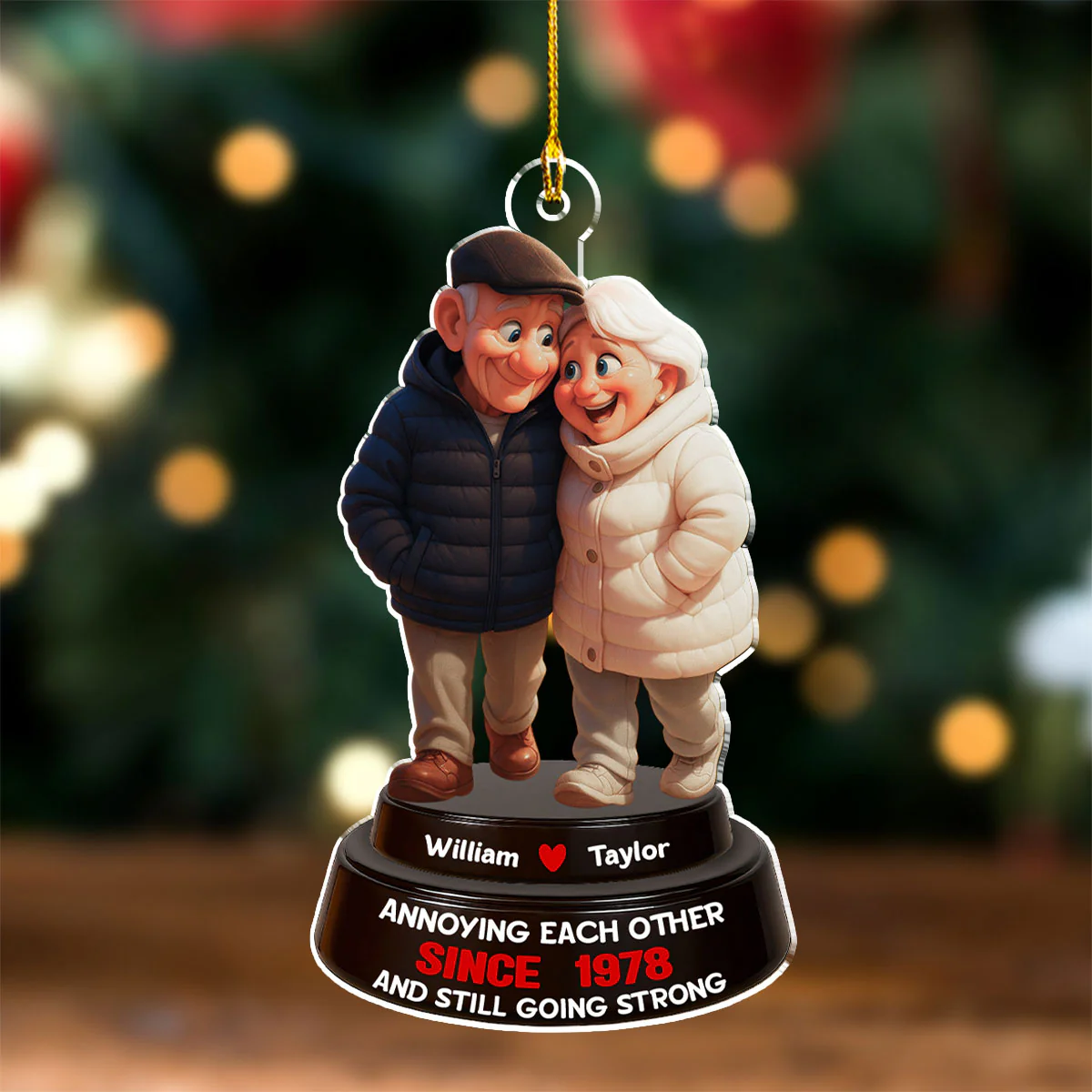 Forever Us - Personalized Custom Acrylic Ornament - Image 4