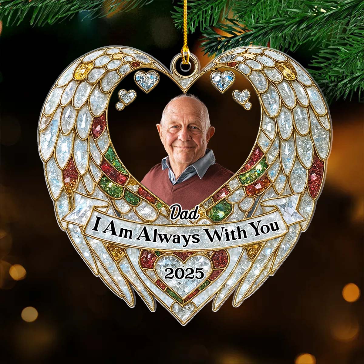 Forever With Us - Personalized Custom Acrylic Ornament - Image 3