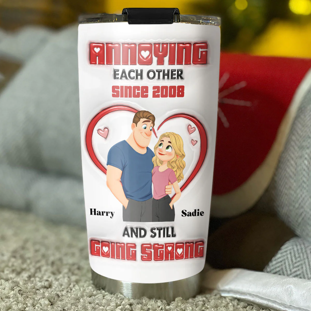 Forever With You - Personalized Custom 3D Inflated Effect Tumbler - Image 3