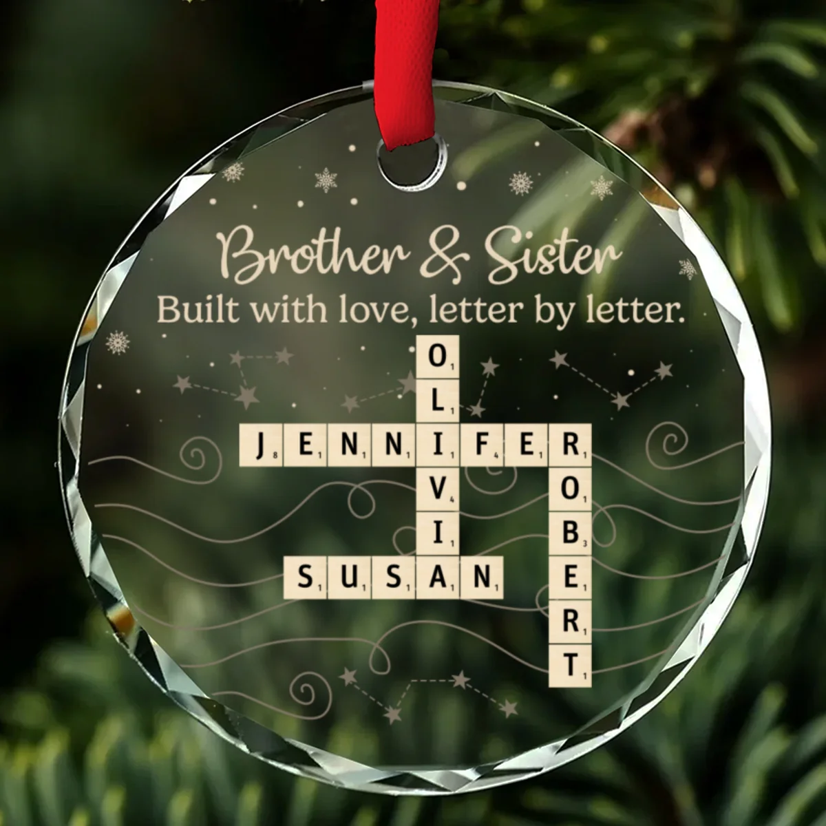 Forever Written Word By Word - Personalized Custom Glass Ornament - Image 6