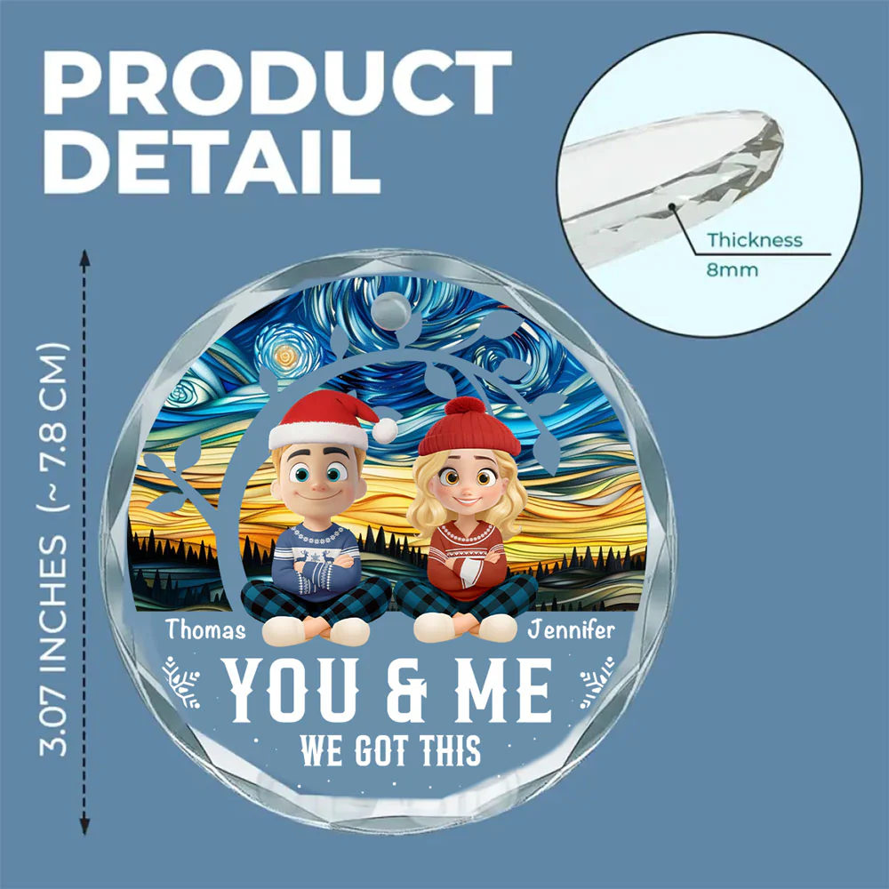 Forever You And Me - Personalized Custom Glass Ornament - Image 6