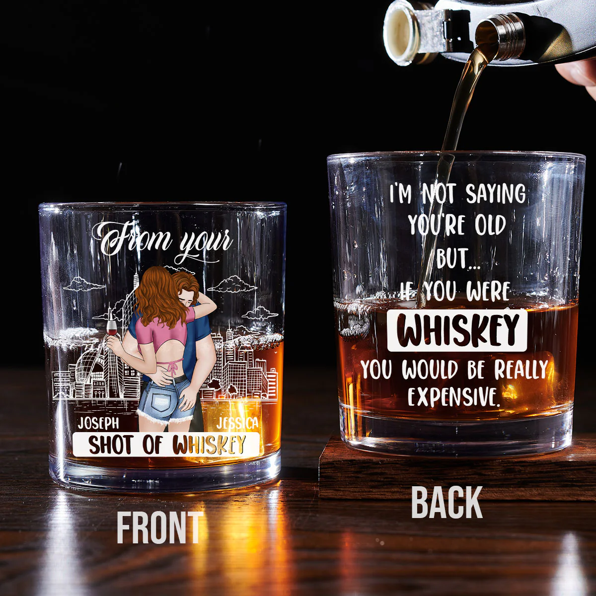 Forever Your Shot Of Whiskey - Personalized Custom Whiskey Glass - Image 3